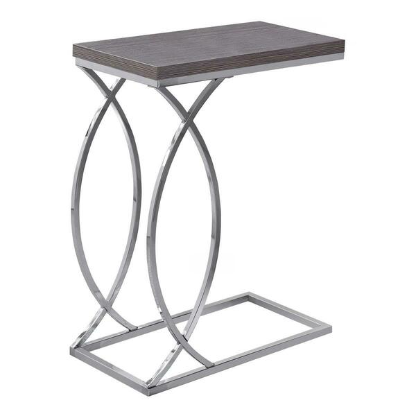 Daphnes Dinnette Grey & Chrome Metal Accent Table DA3071184